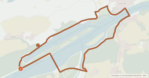 Kartenübersicht der Radroute EuroVelo 6 - part Austria - leg 2 common (Ottensheim)