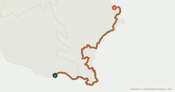Kartenübersicht der Radroute EuroVelo 7 - Sun Route - part Mediterranean Sea