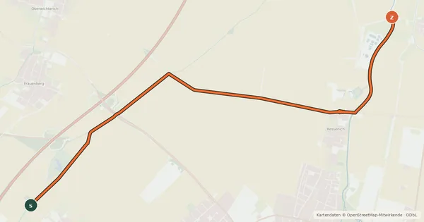 Kartenübersicht der Radroute Euskirchen (13) - Großbüllesheim (14)