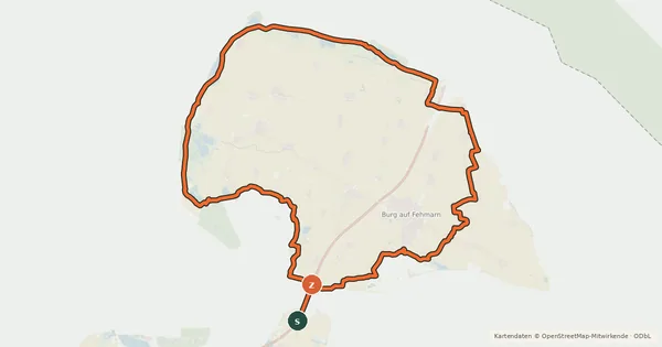 Kartenübersicht der Radroute EV10 Ostseeküsten-Radweg - Abschnitt Deutschland Fehmarn