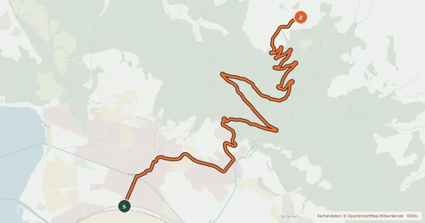 Kartenübersicht der Radroute ex. Lüsis Bike