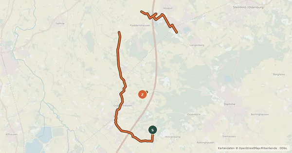 Kartenübersicht der Radroute Fachwerk-Tour