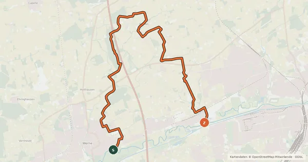 Kartenübersicht der Radroute Fahrrad-Trimmstrecke Düsbecke FD3