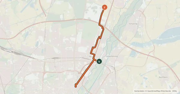 Kartenübersicht der Radroute Fahrradhauptroute Arena