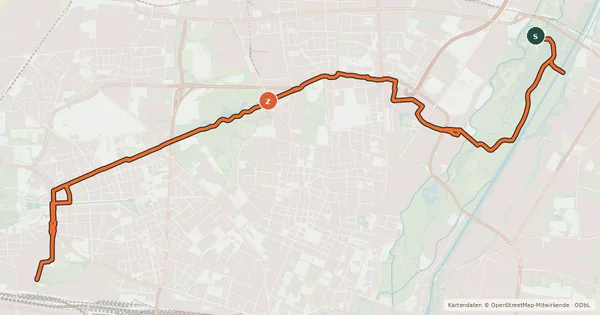 Kartenübersicht der Radroute Fahrradhauptroute Nymphenburgradweg