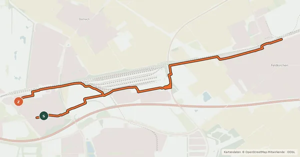 Kartenübersicht der Radroute Fahrradhauptroute Riem - Feldkirchen
