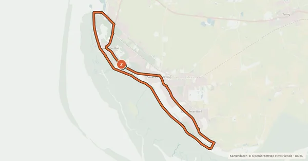 Kartenübersicht der Radroute Fahrradtour 1 – Rund um St. Peter-Ording