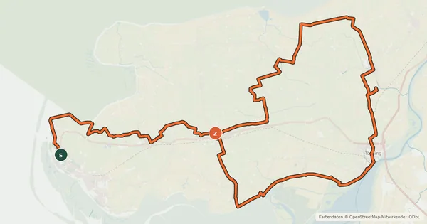 Kartenübersicht der Radroute Fahrradtour 7 – Eiderstedt erkunden