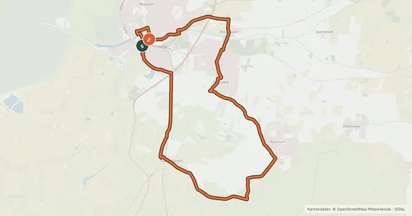 Kartenübersicht der Radroute Fahrt ins Grüne
