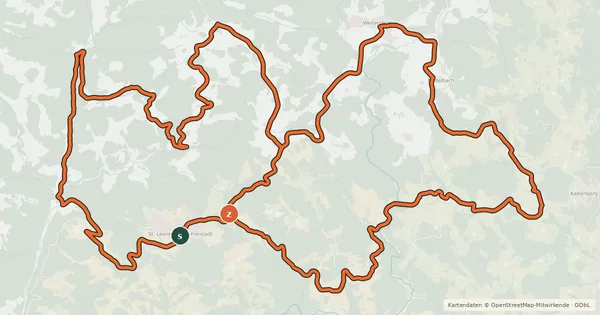 Kartenübersicht der Radroute Falkenhof Radroute