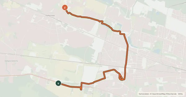 Kartenübersicht der Radroute Falkensee (61) - 62