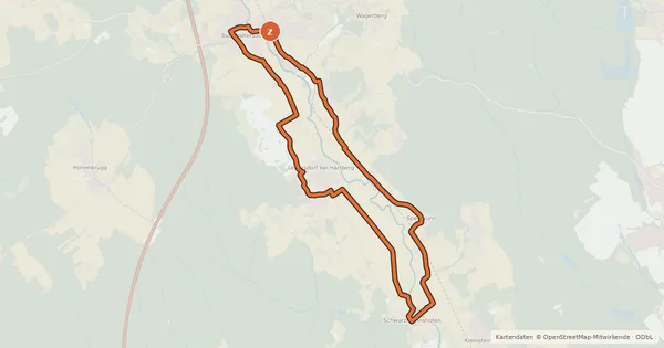 Kartenübersicht der Radroute Familien-Radweg