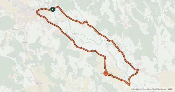 Kartenübersicht der Radroute Familien Tour II