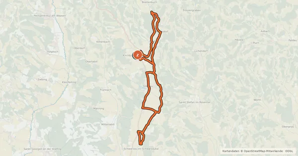 Kartenübersicht der Radroute Familien-Tour XL