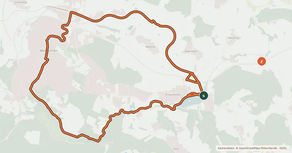Kartenübersicht der Radroute Familientour 1