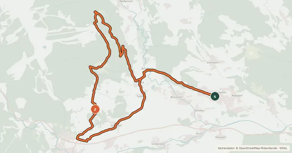 Kartenübersicht der Radroute Fanningberg-Runde