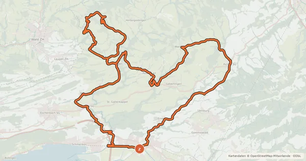 Kartenübersicht der Radroute Farner Bike