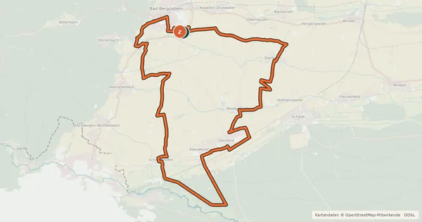 Kartenübersicht der Radroute Fassbodentour 1