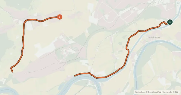 Kartenübersicht der Radroute Feierabend Runde