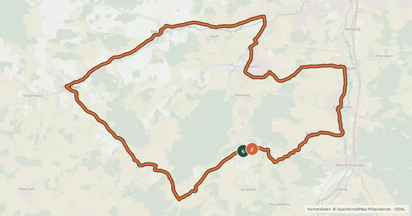 Kartenübersicht der Radroute Feierabendstrampler West