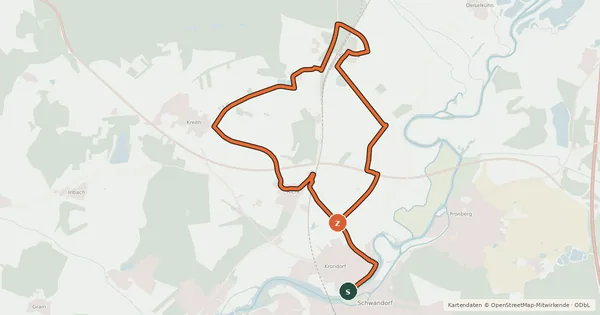 Kartenübersicht der Radroute Feierabendtour