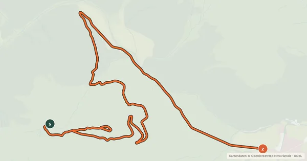 Kartenübersicht der Radroute Feilkopf