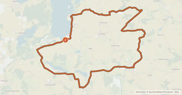 Kartenübersicht der Radroute Felder-Tour