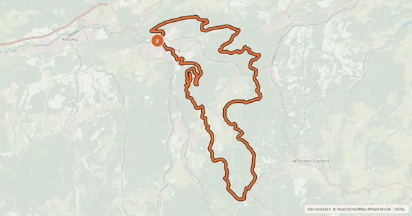 Kartenübersicht der Radroute Felsen Tour