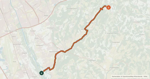 Kartenübersicht der Radroute Ferbersbachradweg