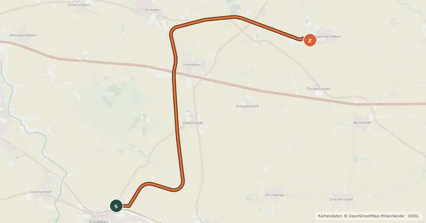 Kartenübersicht der Radroute Ferkeltaxenradweg