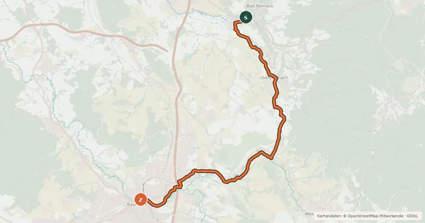 Kartenübersicht der Radroute Fichtelgebirgs-Radweg