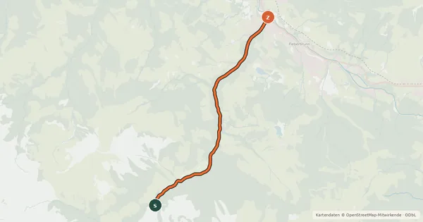 Kartenübersicht der Radroute Fieberbrunn-Herrgottbrücke