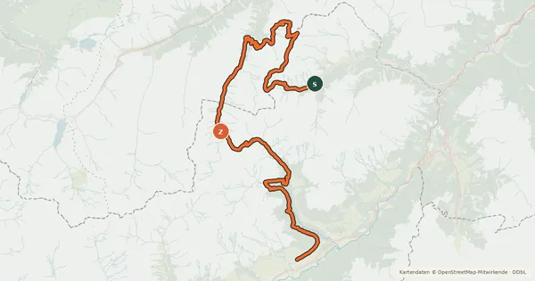 Kartenübersicht der Radroute Fimberpass - Val d'Uina - Reschenpass Etappe 1 (Samnaun–Sent)