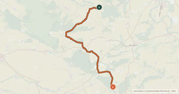 Kartenübersicht der Radroute Finne Radweg