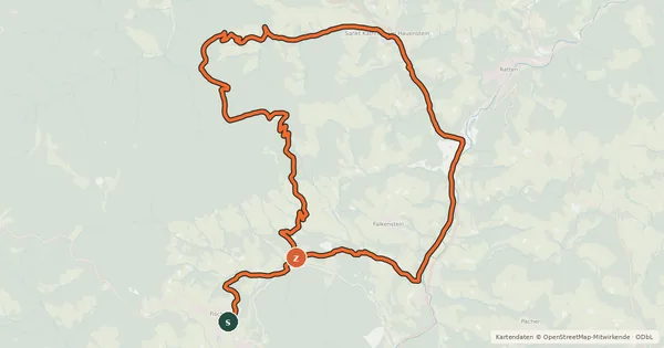 Kartenübersicht der Radroute Fischbacher Alpentour