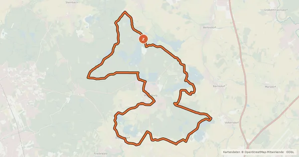 Kartenübersicht der Radroute Fischer-Route