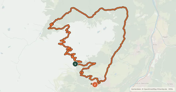 Kartenübersicht der Radroute Fisserjoch Tour