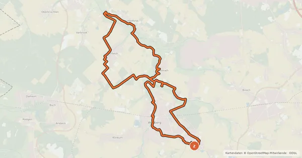 Kartenübersicht der Radroute Flachsroute (Fahrrad)