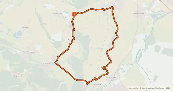 Kartenübersicht der Radroute Flößgrabenrundweg