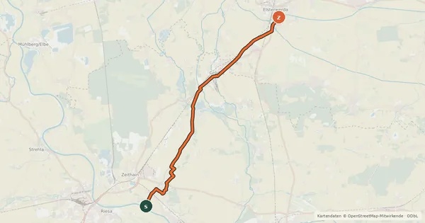Kartenübersicht der Radroute Floßkanalroute