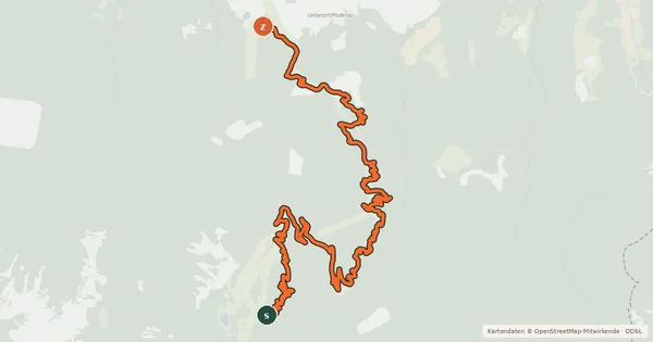 Kartenübersicht der Radroute Flow Country Trail