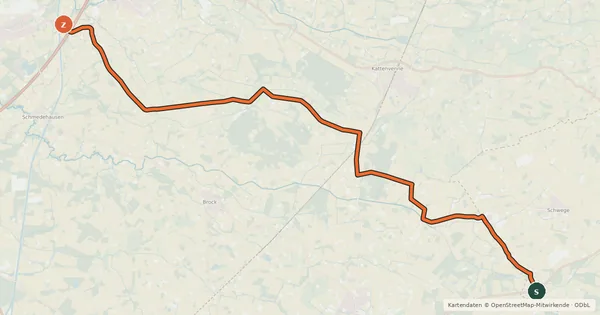 Kartenübersicht der Radroute Flughafen-Tour