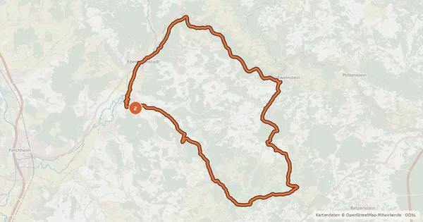 Kartenübersicht der Radroute FO10 Radrundweg
