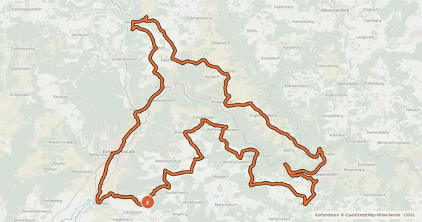 Kartenübersicht der Radroute FO11 Radrundweg