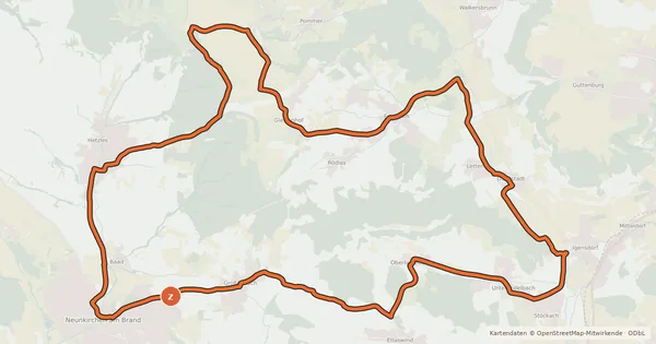 Kartenübersicht der Radroute FO6 Radrundweg