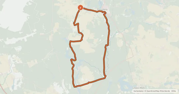 Kartenübersicht der Radroute Fontane.Rad 1. Tagestour