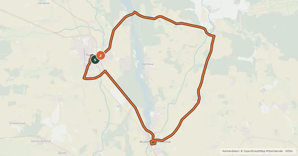 Kartenübersicht der Radroute Fontane.Rad 5. Tagestour