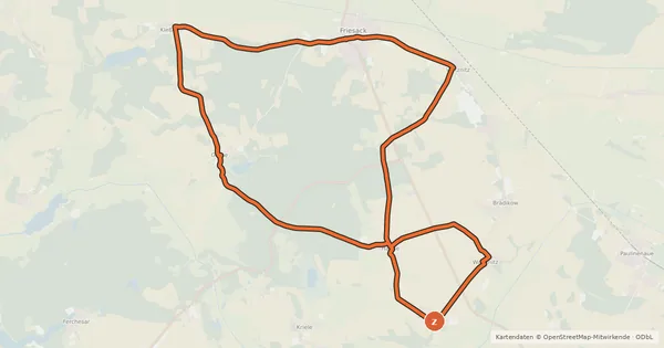 Kartenübersicht der Radroute Fontane.Rad 6. Tagestour