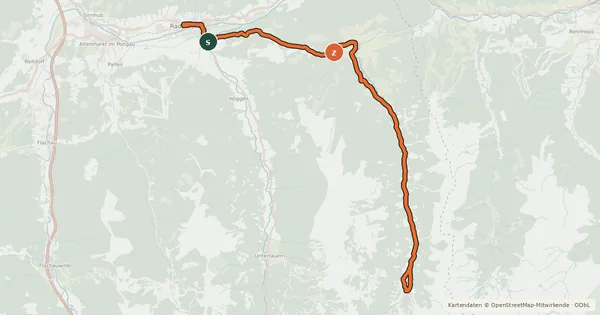 Kartenübersicht der Radroute Forstauwinkl Route