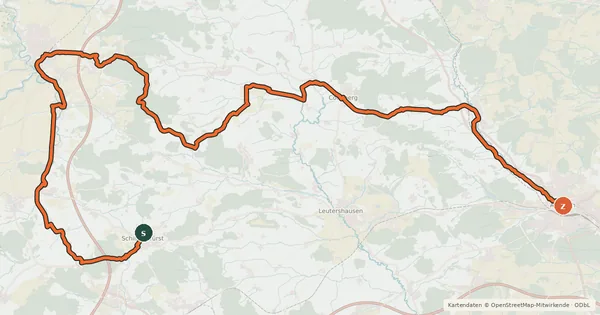 Kartenübersicht der Radroute Fränkischer WasserRadweg - Etappe 6